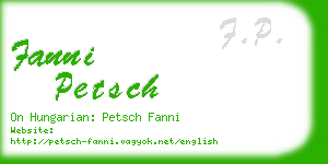 fanni petsch business card